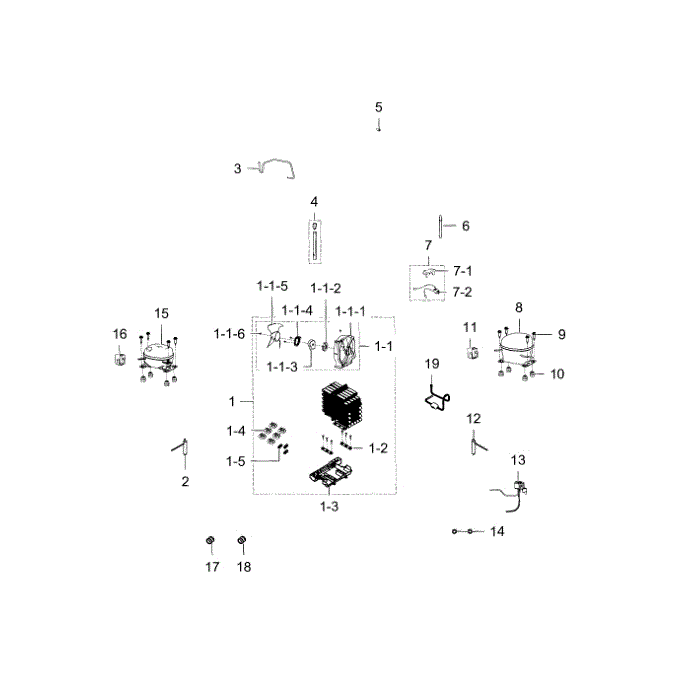 Cycle Diagram and Parts List for RF34H9960S4 AA-00 Samsung Refrigerator
