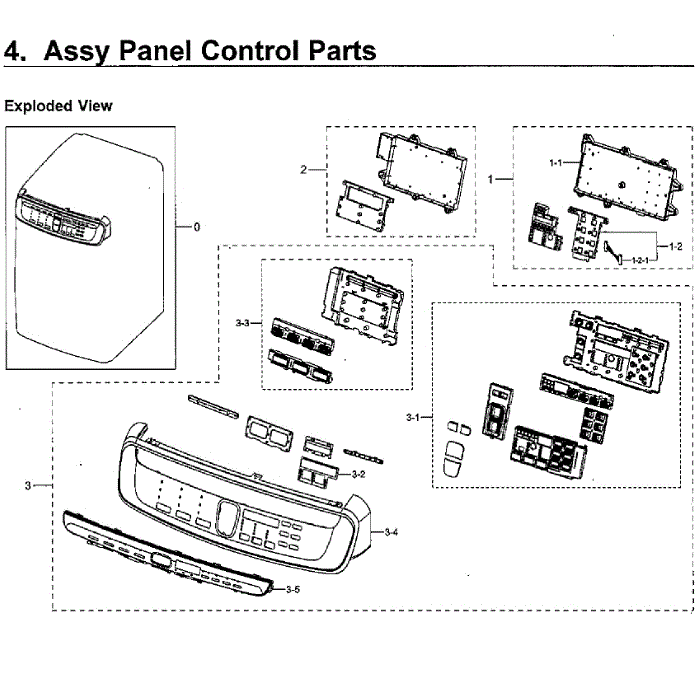 Control Panel Diagram and Parts List for WV55M9600AV A5-01 Samsung Washer