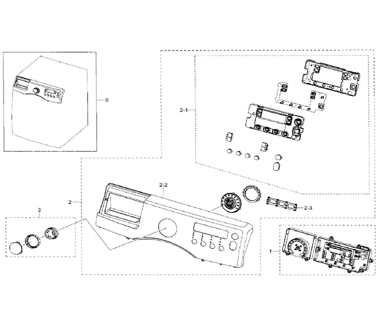 Control Panel Diagram and Parts List for WF330ANB XAA-0000 Samsung Washer