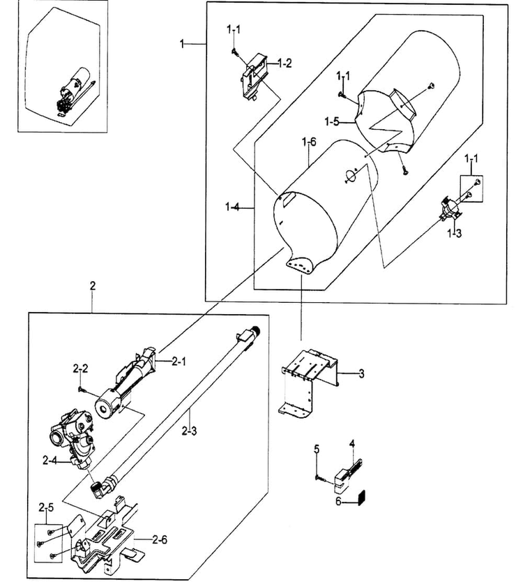 Burner Assy Diagram and Parts List for DV203AGS XAA-0000 Samsung Dryer