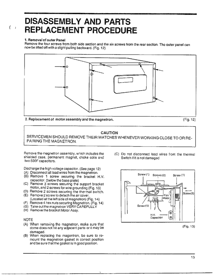 Disassembly/parts Replacement Diagram and Parts List for MW4530U XAA Samsung Microwave