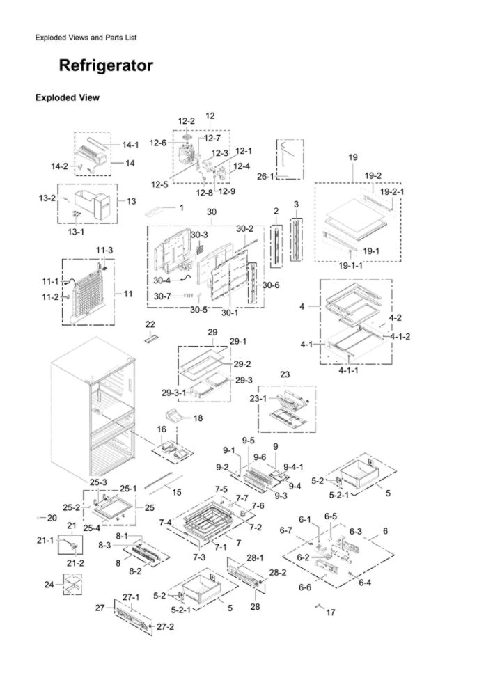 Refrigerator Parts Diagram and Parts List for RF23M8590SR AA-01 Samsung Refrigerator