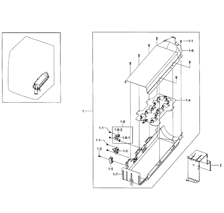 Heater Assy Diagram and Parts List for DV476ETHASU A1-0000 Samsung Dryer