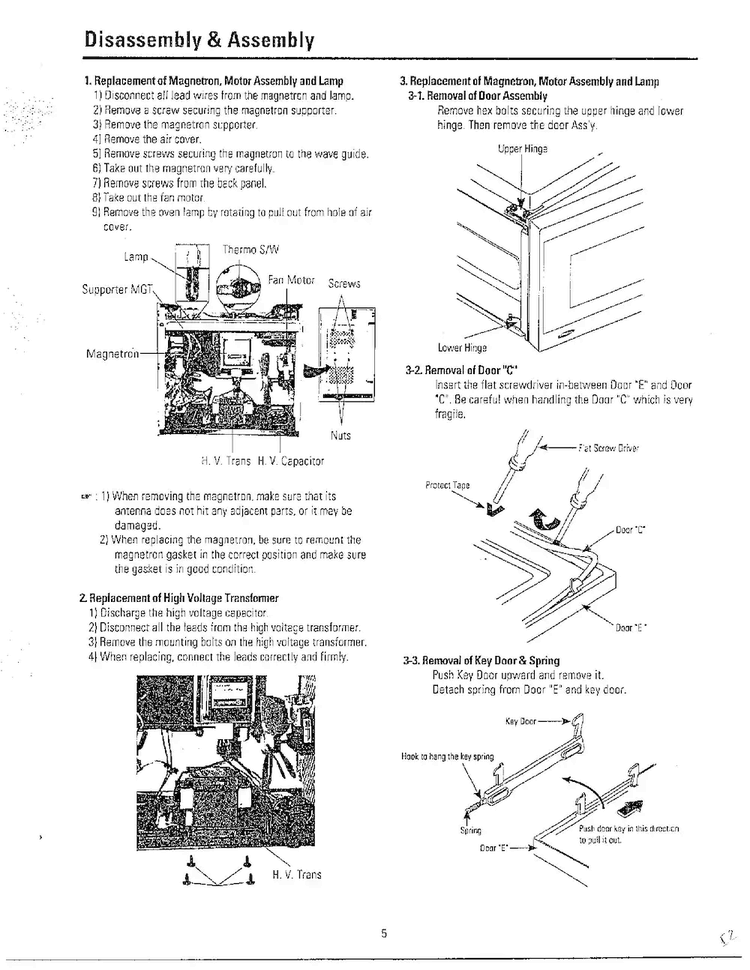 Assembly And Disassembly Diagram and Parts List for MW6350W XAA Samsung Microwave