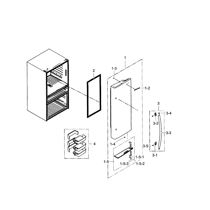 Refrigerator Door R Diagram and Parts List for RF23HSESBSR AA-01 Samsung Refrigerator