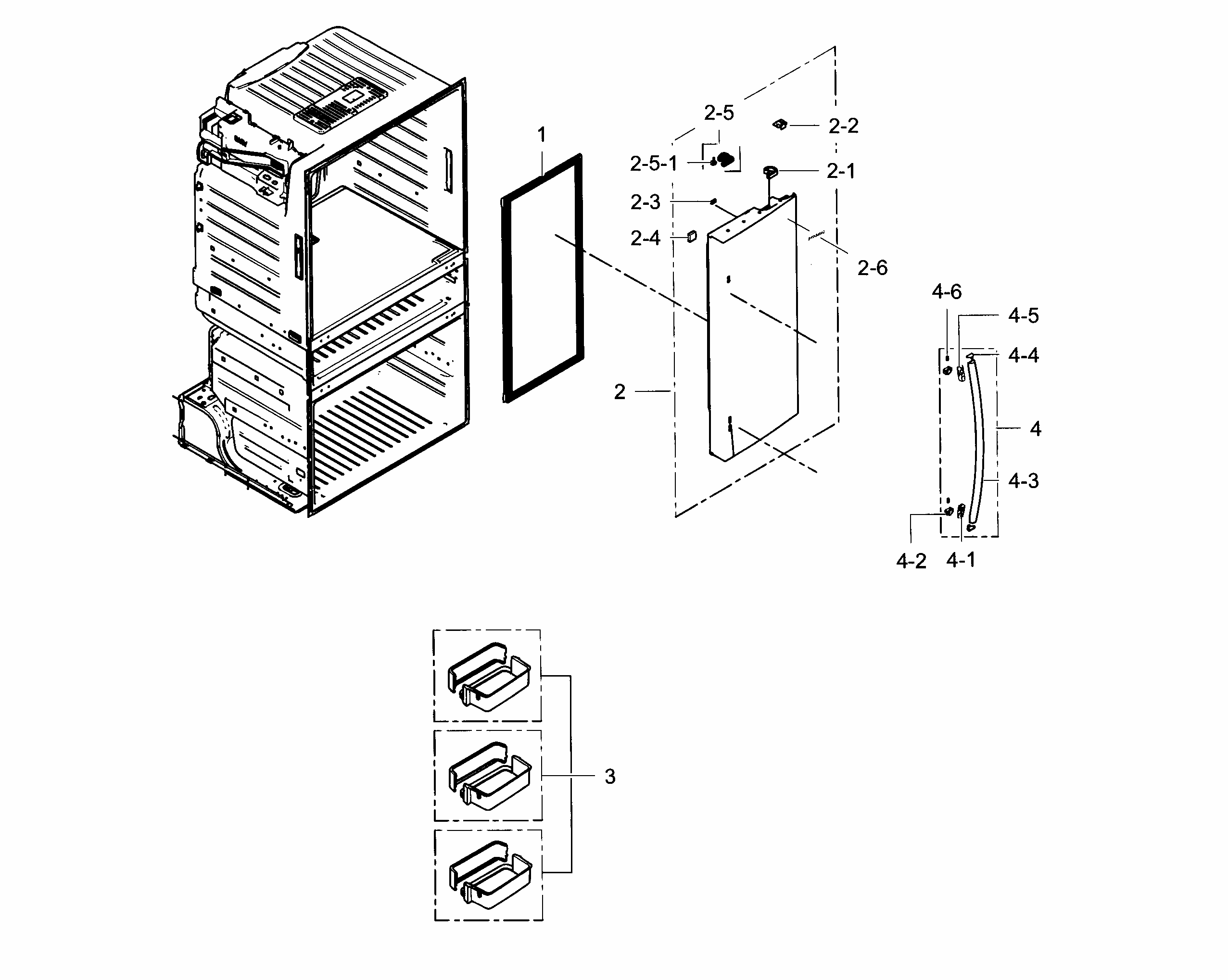 Refrigerator Door R Diagram and Parts List for RF28HMEDBSR AA-0004 Samsung Refrigerator