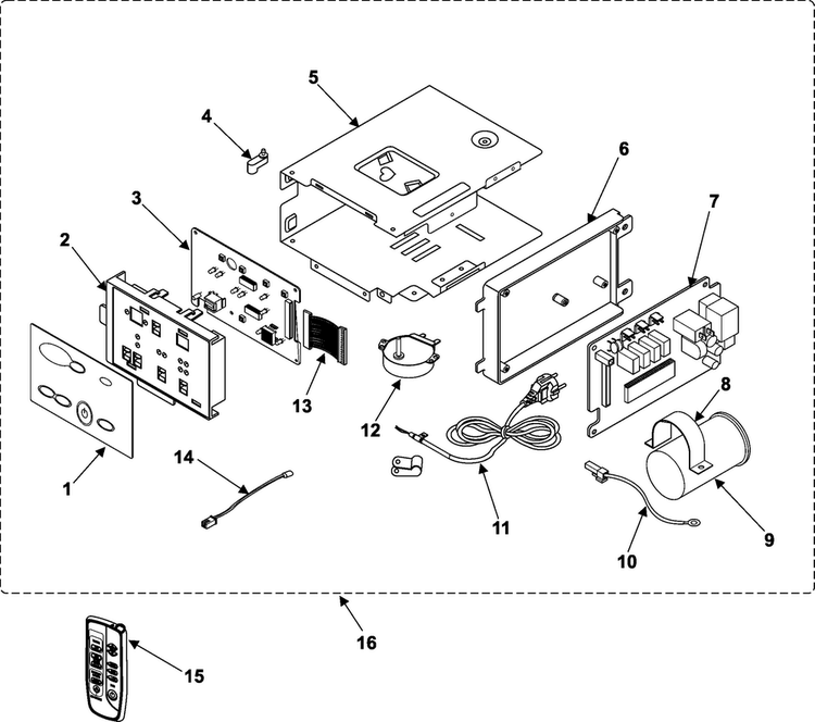 Control Assembly Diagram and Parts List for AW0690 XAA Samsung Air Conditioner