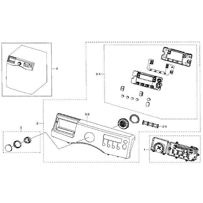 Control Panel Diagram and Parts List for WF330ANB XAA-00 Samsung Washer