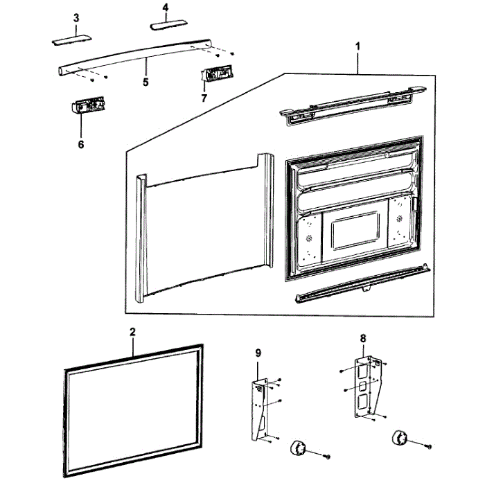 Freezer Door Diagram and Parts List for RB217ABBP XAA-00 Samsung Refrigerator