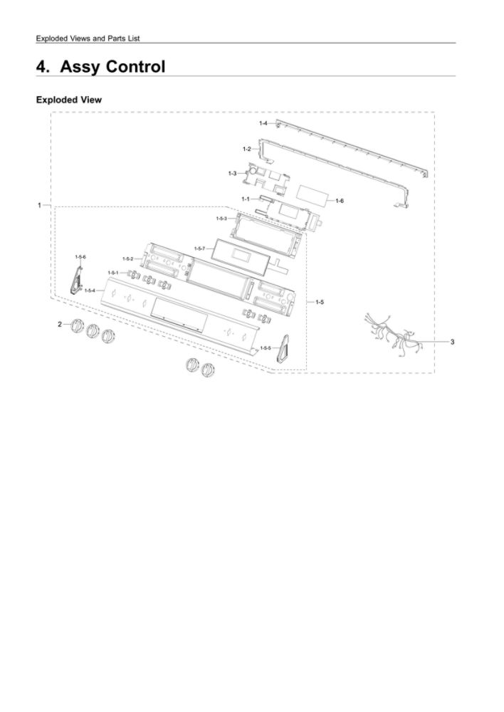 Control Assembly Diagram and Parts List for NX60T8311SS AA-01 Samsung Range