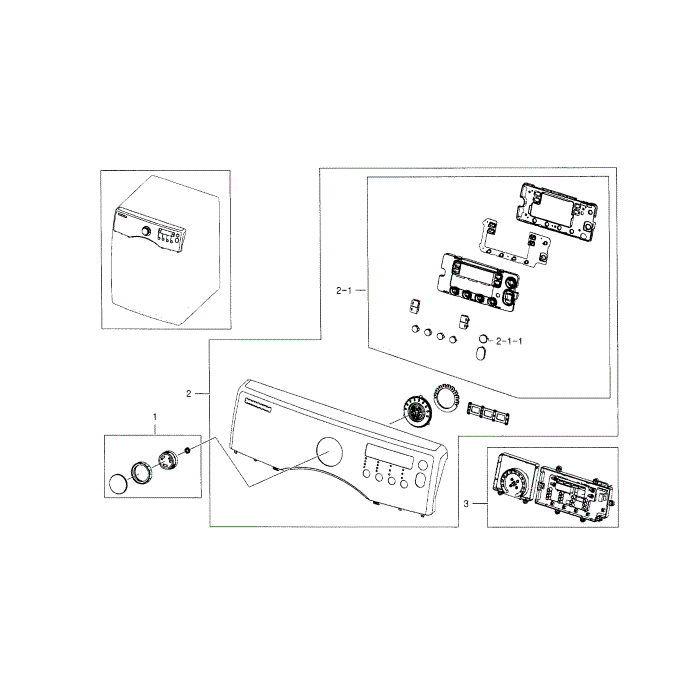 Control Panel Diagram and Parts List for DV331AEW XAA-01 Samsung Dryer
