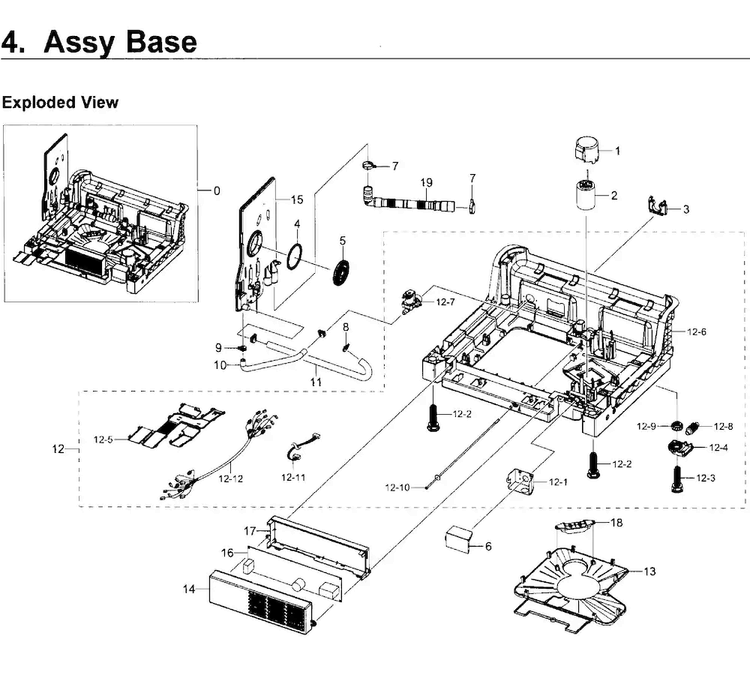 Base Diagram and Parts List for DW80K5050US AA-0000 Samsung Dishwasher