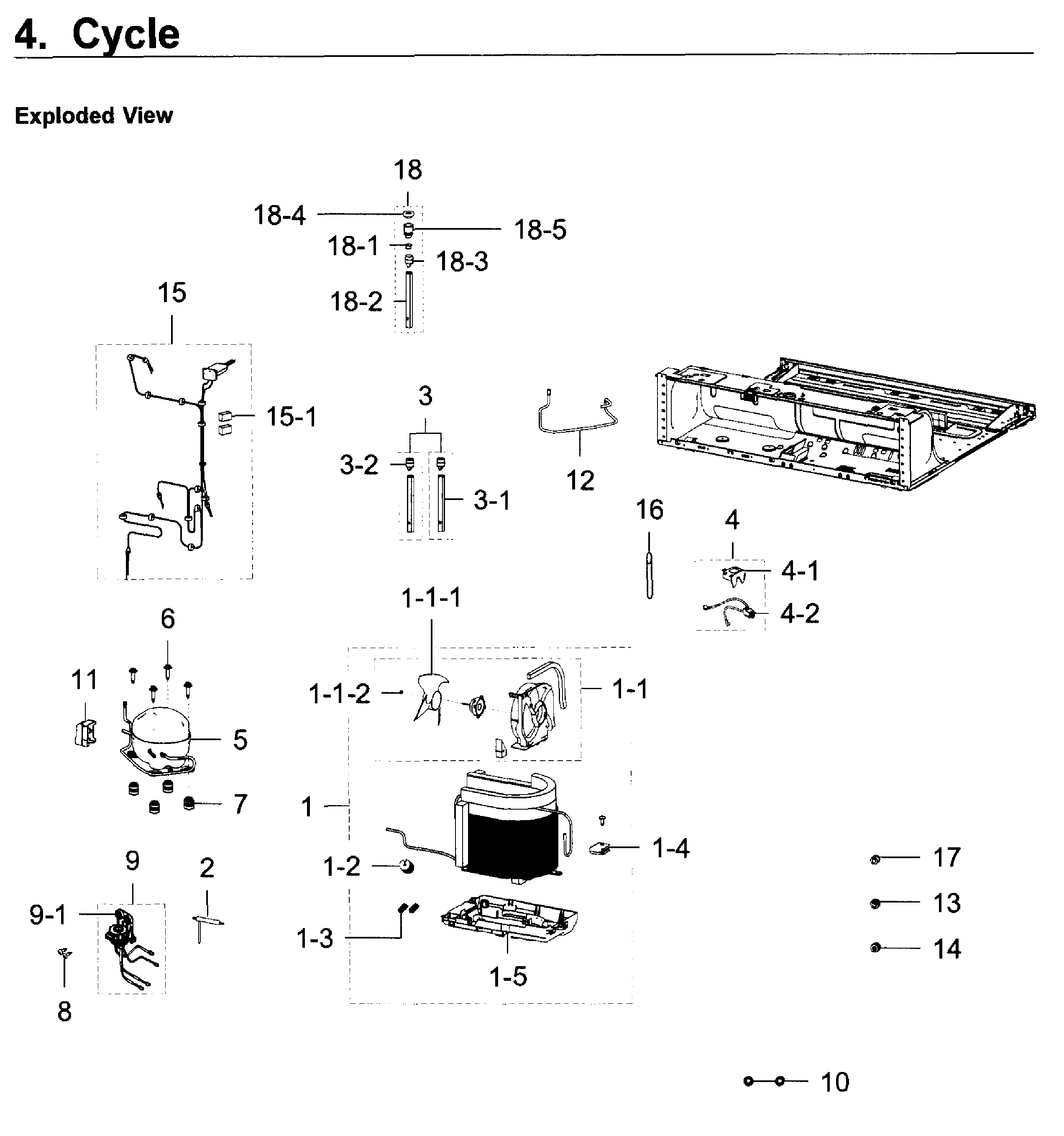Cycle Diagram and Parts List for RF22K9581SG AA-0001 Samsung Refrigerator