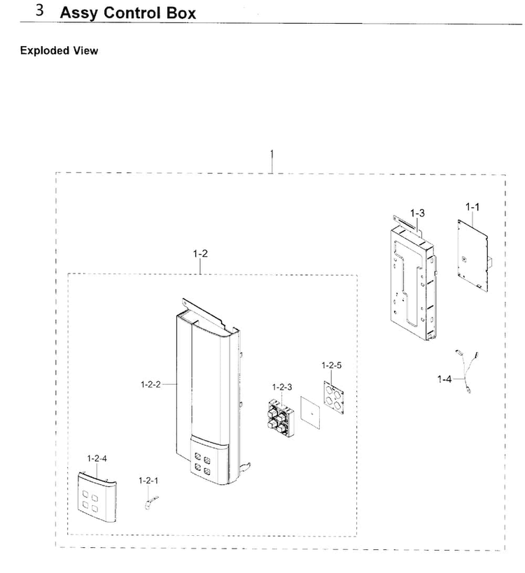 Control Box Diagram and Parts List for SMH9207ST XAA-0000 Samsung Microwave