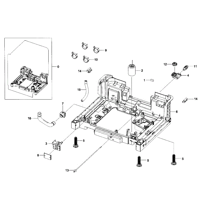 Base Assembly Diagram and Parts List for DW80H9930US AA-00 Samsung Dishwasher