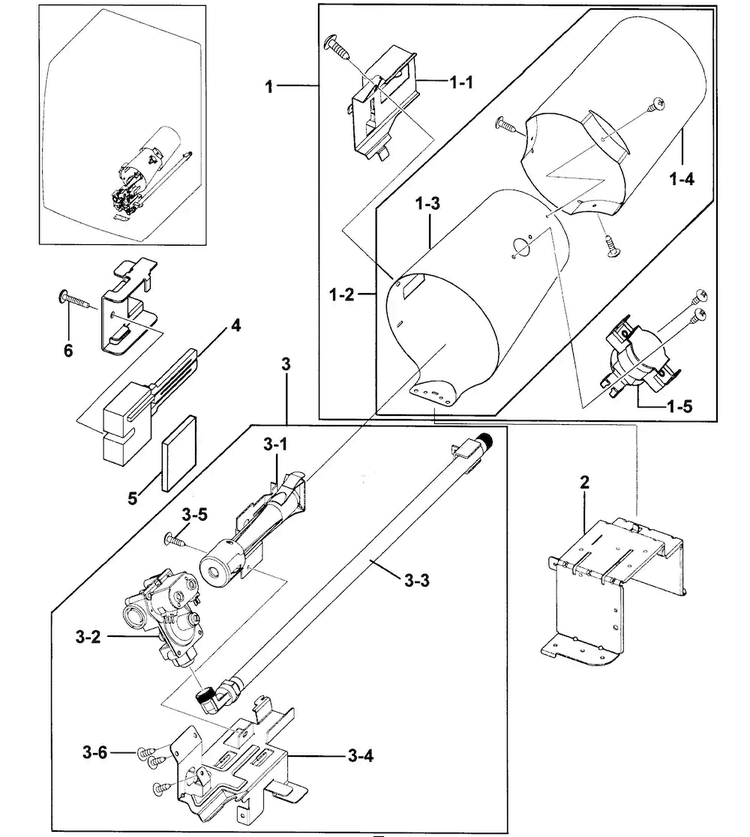 Heater Assy Diagram and Parts List for DV317AGW XAA-0000 Samsung Dryer