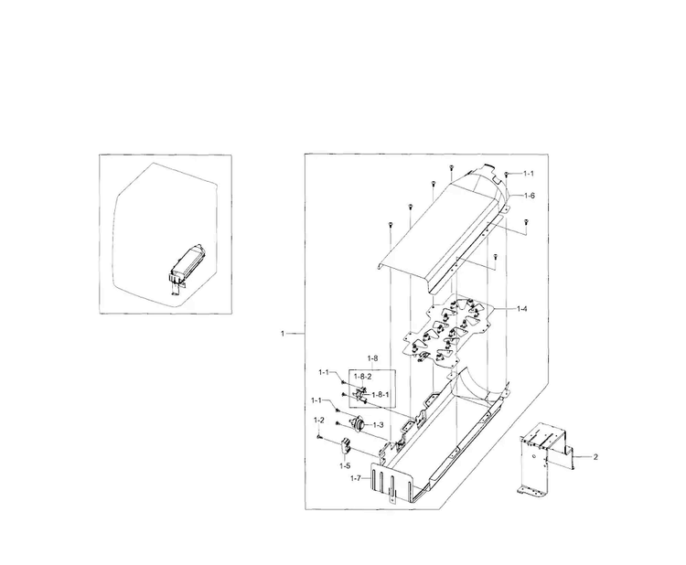Duct Heater Diagram and Parts List for DV5471AEP XAA-0000 Samsung Dryer