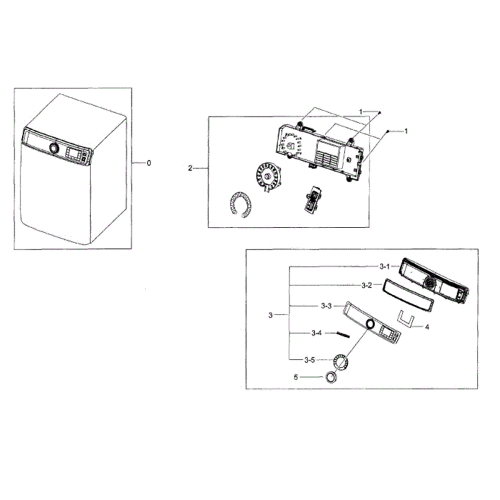Control Panel Diagram and Parts List for DV56H9100EG A2-00 Samsung Dryer