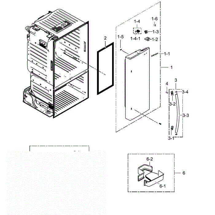 Fridge Door R Diagram and Parts List for RF23HCEDBSR AA-0000 Samsung Refrigerator