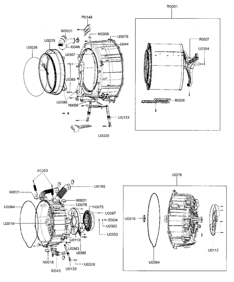 Tub Assy Diagram and Parts List for WF206BNW XAC Samsung Washer