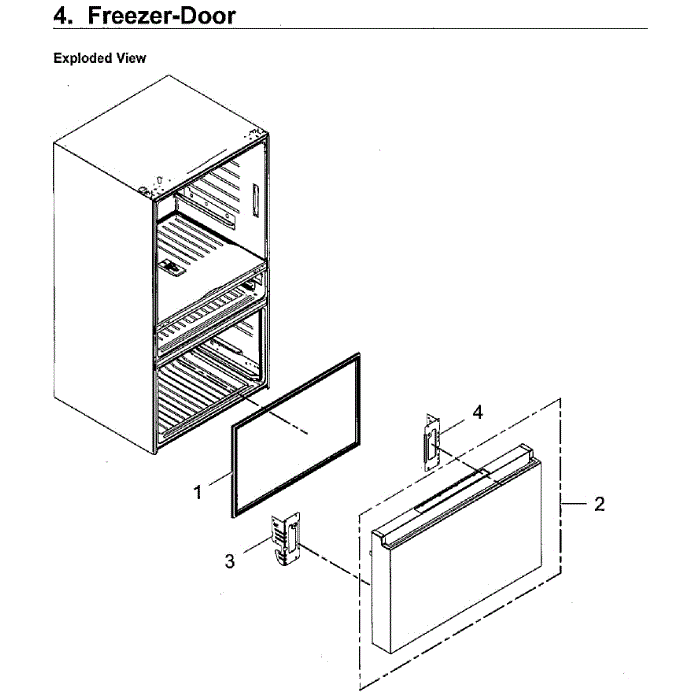 Freezer Door Diagram and Parts List for RF23M8570SG AA-00 Samsung Refrigerator