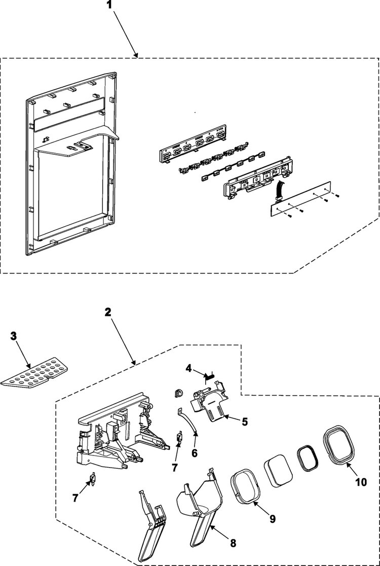 Fountain Diagram and Parts List for RS2621SW XAA Samsung Refrigerator