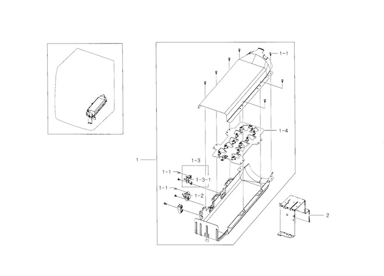 Duct Heater Diagram and Parts List for DV331AEW XAA-0001 Samsung Dryer