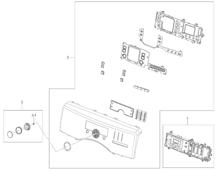 Control Panel Diagram and Parts List for 40289032010  Kenmore Dryer
