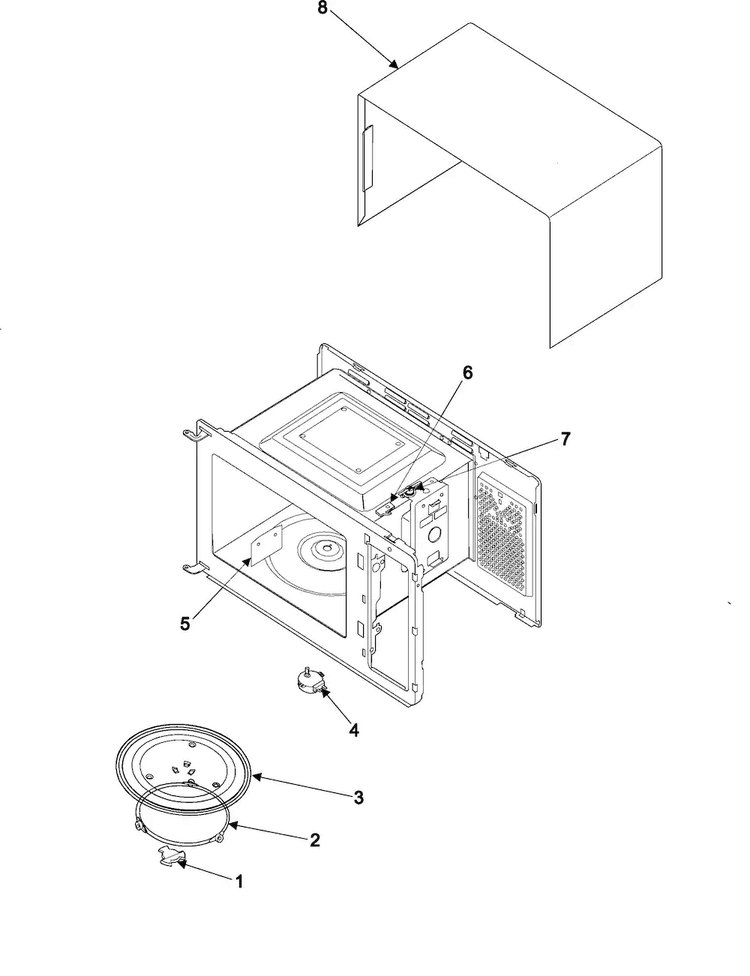 Body/cavity/elements Diagram and Parts List for MW880BSA XAA Samsung Microwave