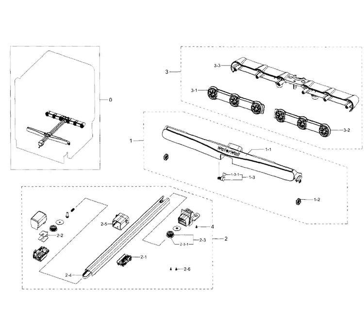 Motion Section Diagram and Parts List for DW80H9950US AA-0001 Samsung Dishwasher