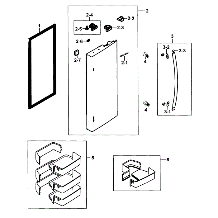 Refrigerator Door R Diagram and Parts List for RF23HCEDBWW AA-00 Samsung Refrigerator