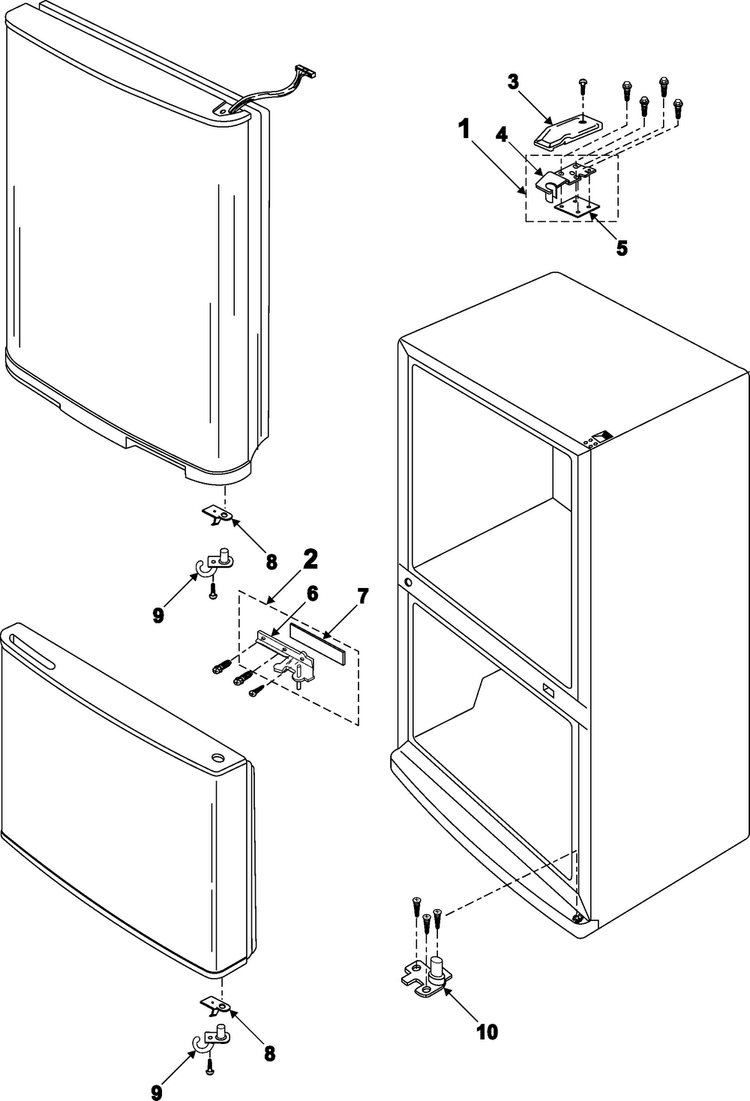 Hinges Diagram and Parts List for RB1855BB XAA Samsung Refrigerator