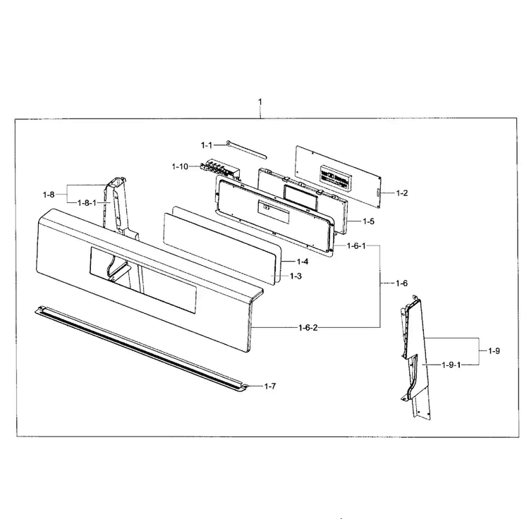 Control Box Diagram and Parts List for NX58F5500SS AA-0000 Samsung Range