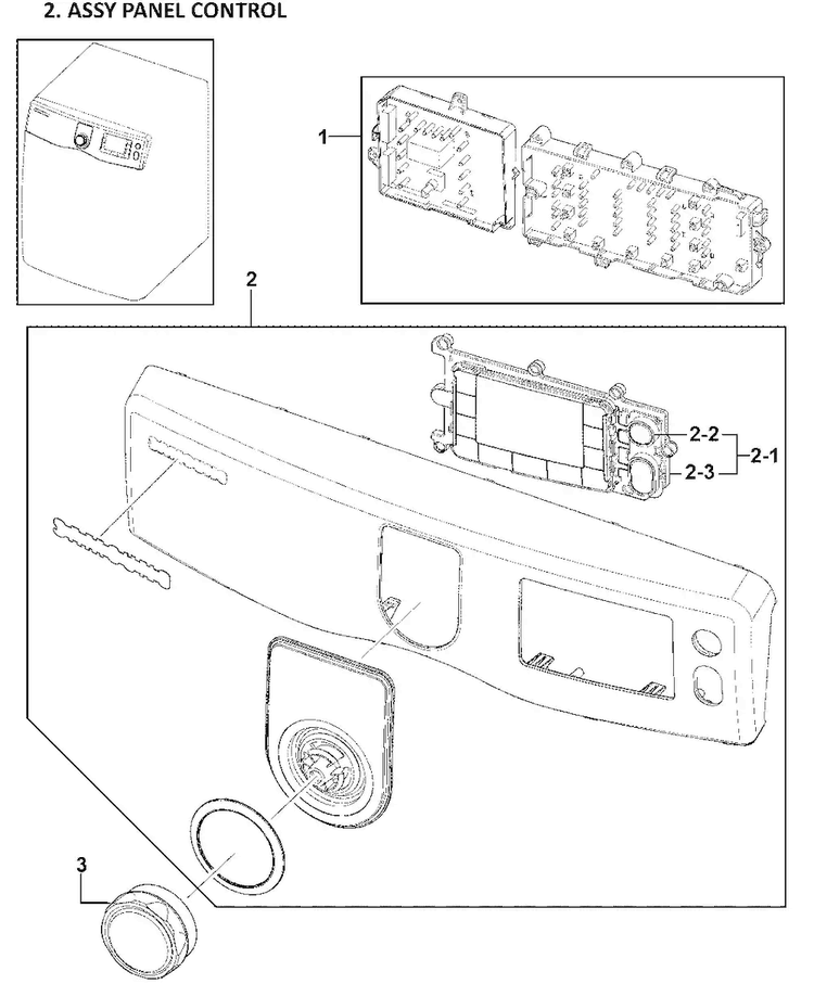 Control Panel Diagram and Parts List for DV419AEU XAA-0000 Samsung Dryer
