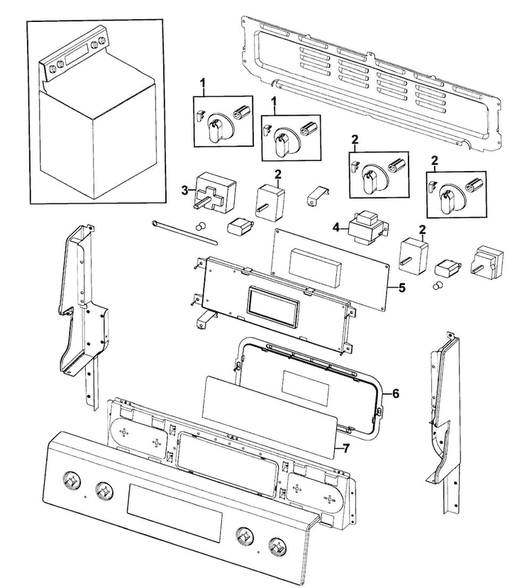 Control Assy Diagram and Parts List for NE595R0ABWW AA-0000 Samsung Range