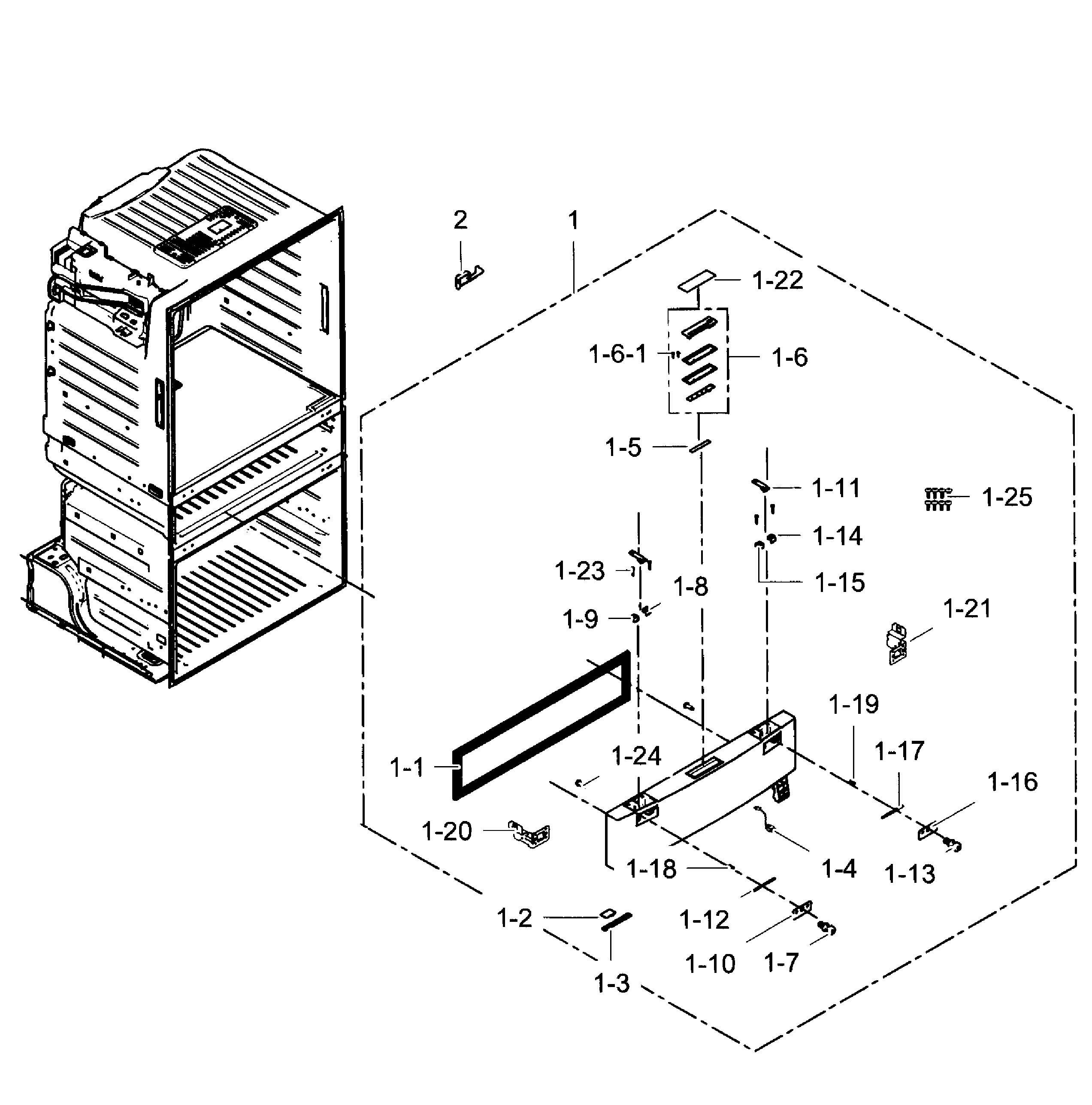 Flexzone Door Diagram and Parts List for RF28JBEDBSG AA-0004 Samsung Refrigerator