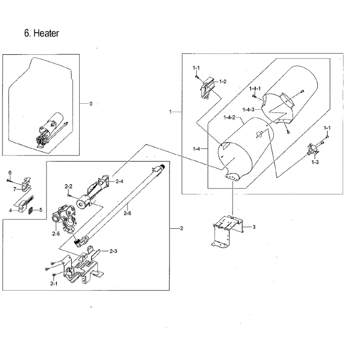 Duct And Burner Diagram and Parts List for DVG50M7450W A3-00 Samsung Dryer