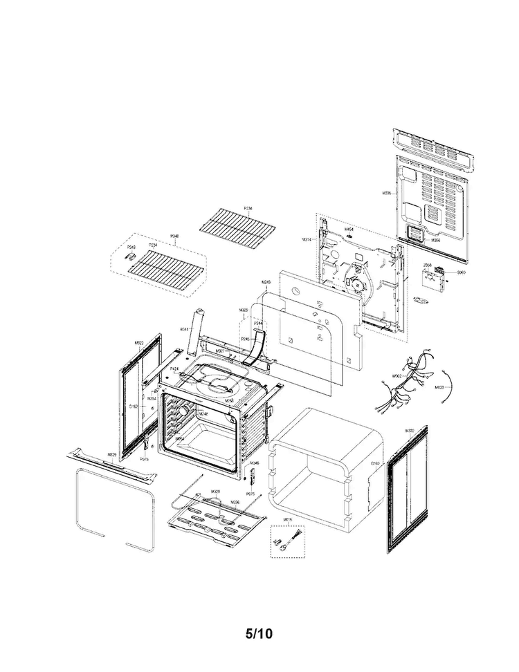Cabinet Diagram and Parts List for FER300SX XAC Samsung Range
