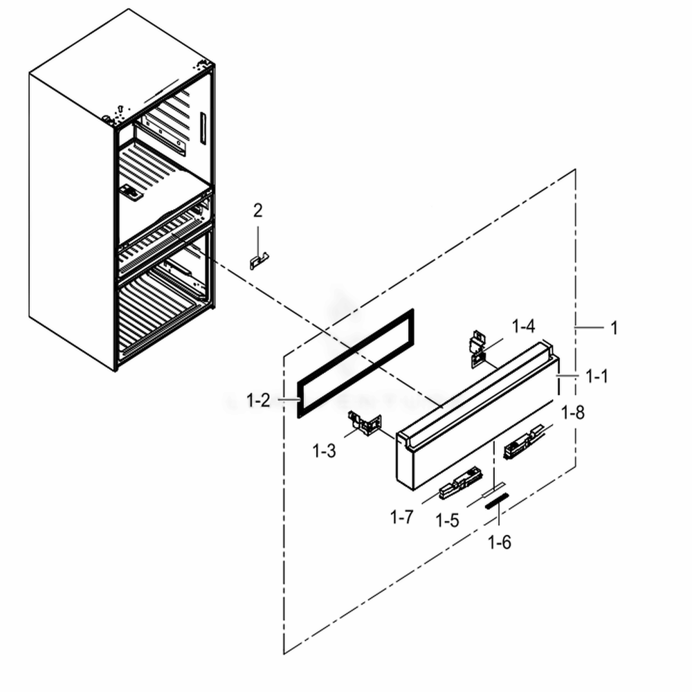 Flexzone-Door Diagram and Parts List for RF23M8570SG (AA)(0002) Samsung Refrigerator