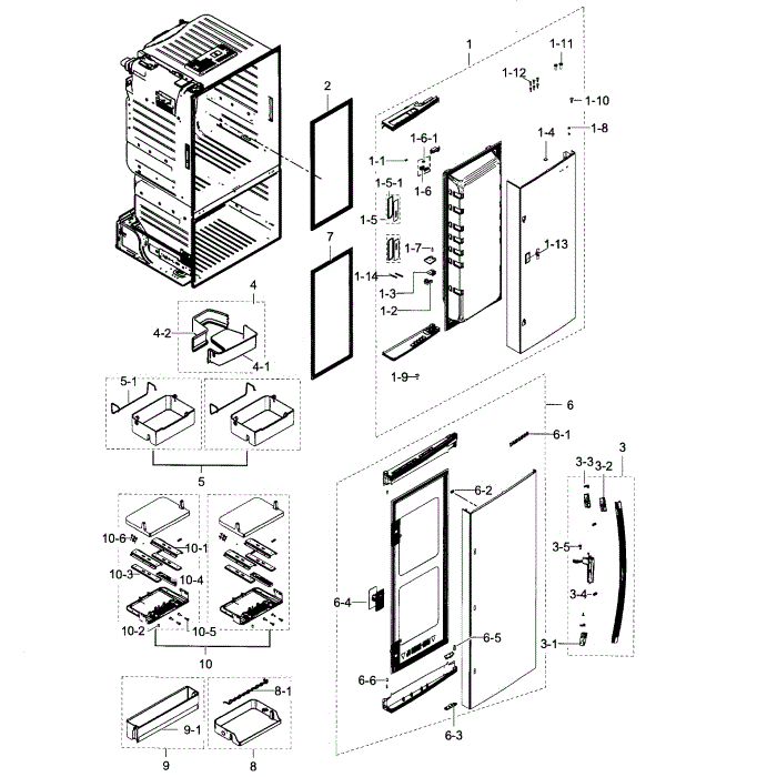 Fridge Door R Diagram and Parts List for RF28HDEDBSR AA-07 Samsung Refrigerator
