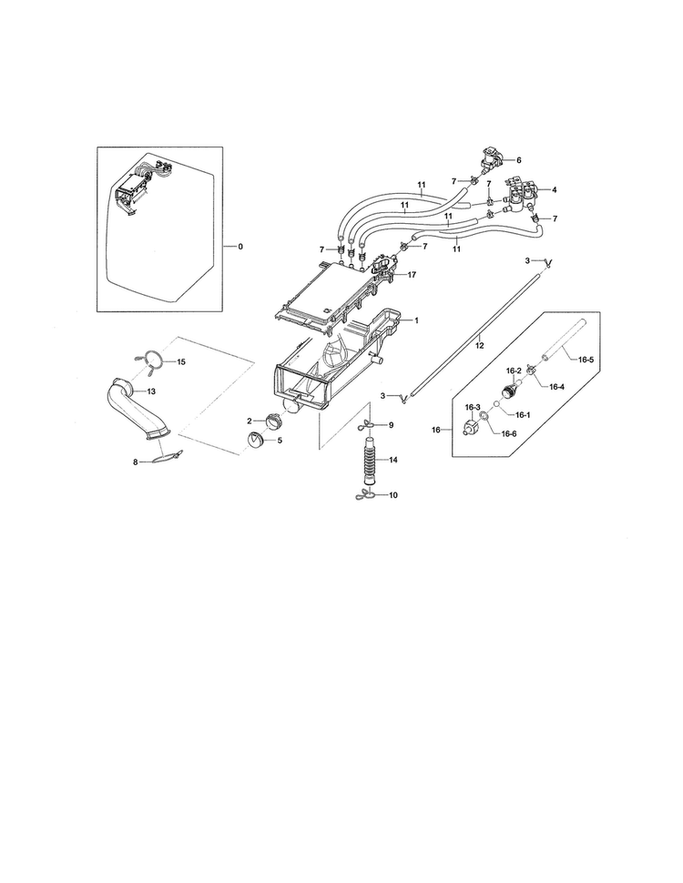 Housing Drawer Diagram and Parts List for WF461ABP XAA-0002 Samsung Washer
