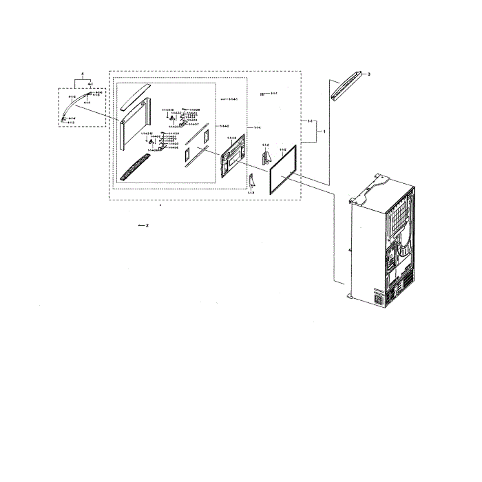 Freezer Door Diagram and Parts List for RF22NPEDBSR AA-00 Samsung Refrigerator