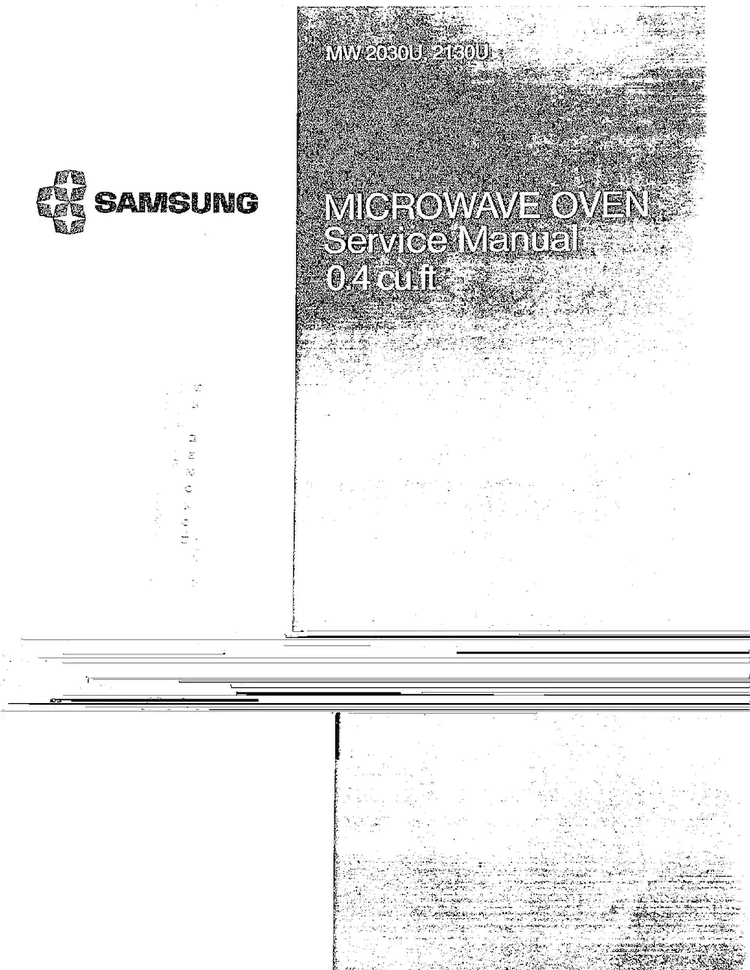 Microwave Oven Diagram and Parts List for MW2030U XAA Samsung Microwave