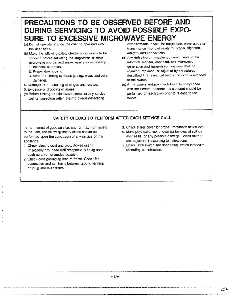 Precautions Diagram and Parts List for MW2170U XAA Samsung Microwave