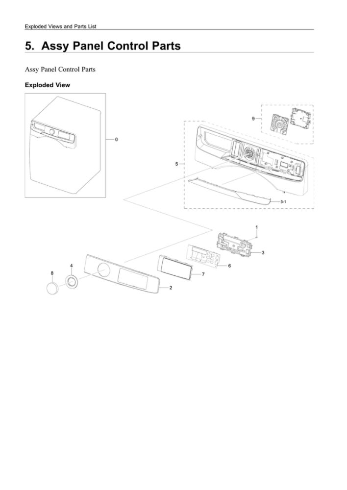 Control Panel Assembly Diagram and Parts List for WF45R6100AC US-03 Samsung Washer