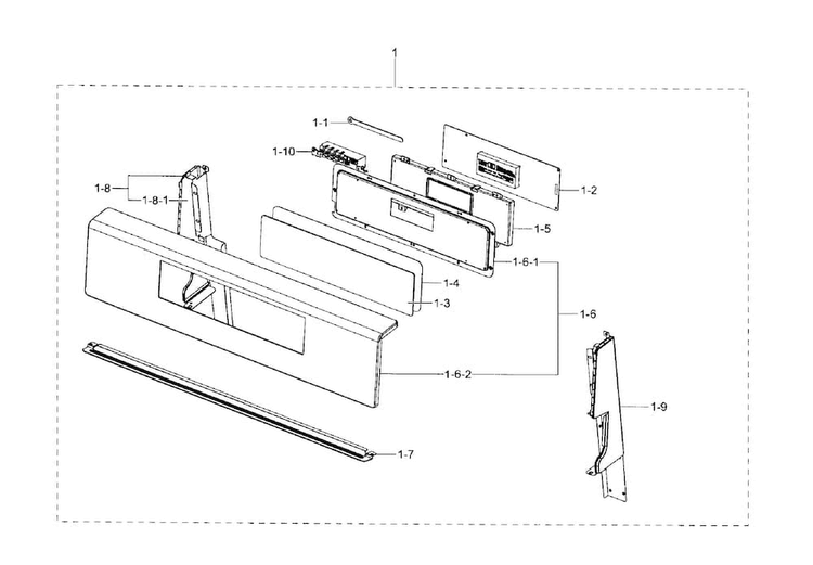 Control Box Diagram and Parts List for NX58F5700WS AA-0001 Samsung Range