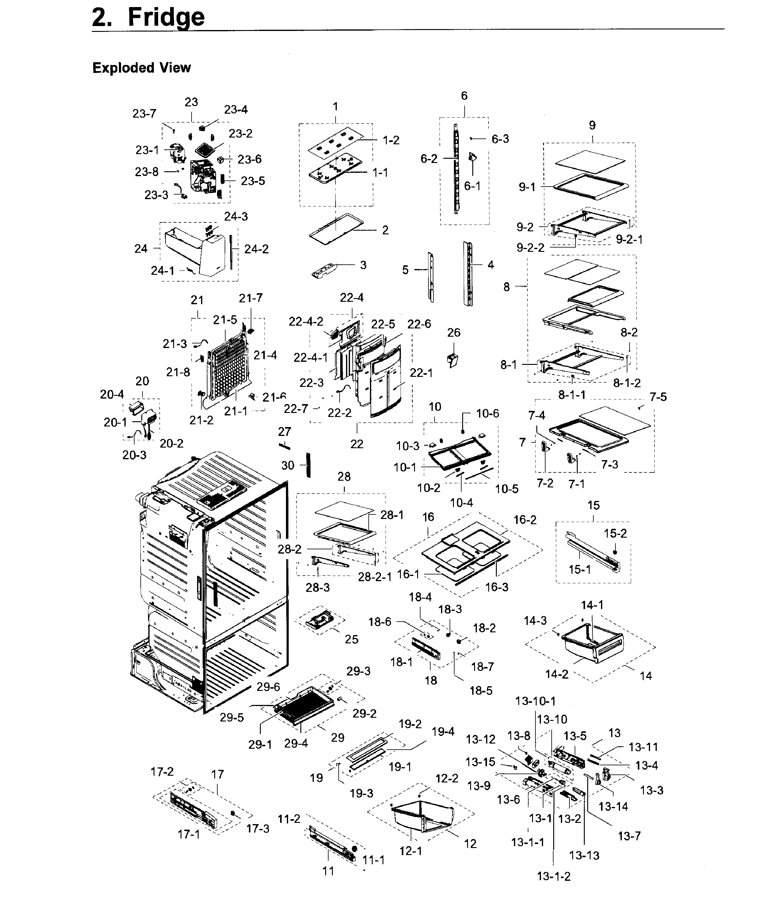 Fridge Diagram and Parts List for RF28HDEDPWW AA-0005 Samsung Refrigerator