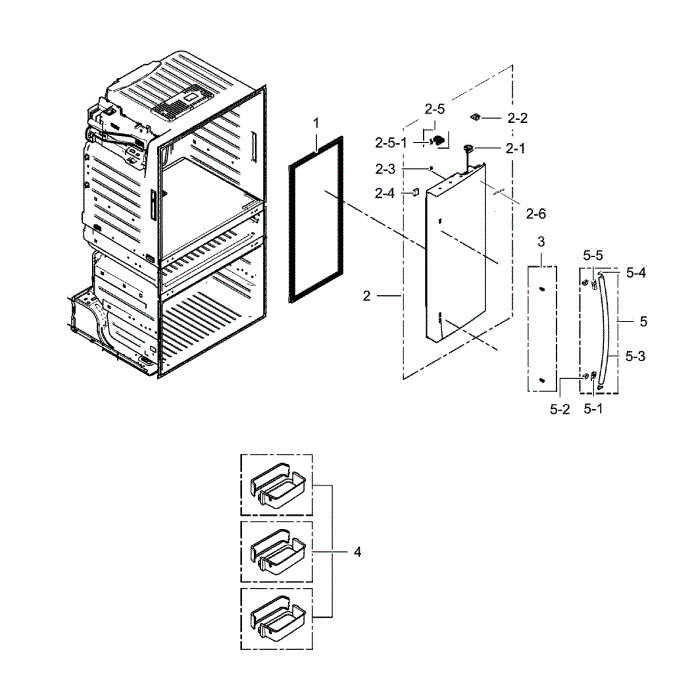 Fridge Door R Diagram and Parts List for RF28HMEDBSR AA-00 Samsung Refrigerator