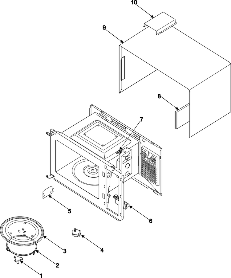 Body/cavity/elements Diagram and Parts List for MR5493G XAA-01 Samsung Microwave