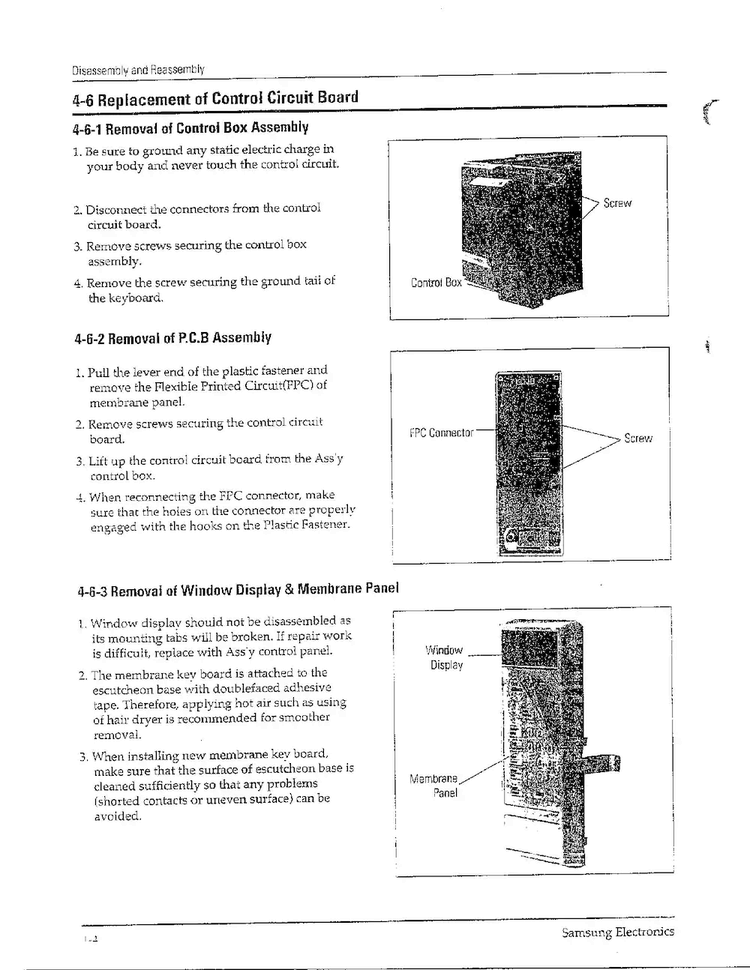 Replacement Of Control Circuit Board Diagram and Parts List for MW6580W XAA Samsung Microwave